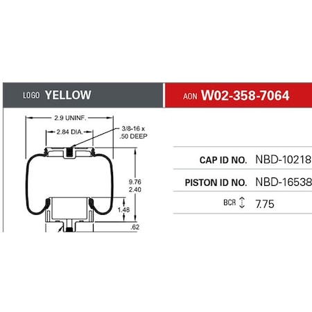 Firestone Air Spring, Suspension, Sleeve Style W023587064